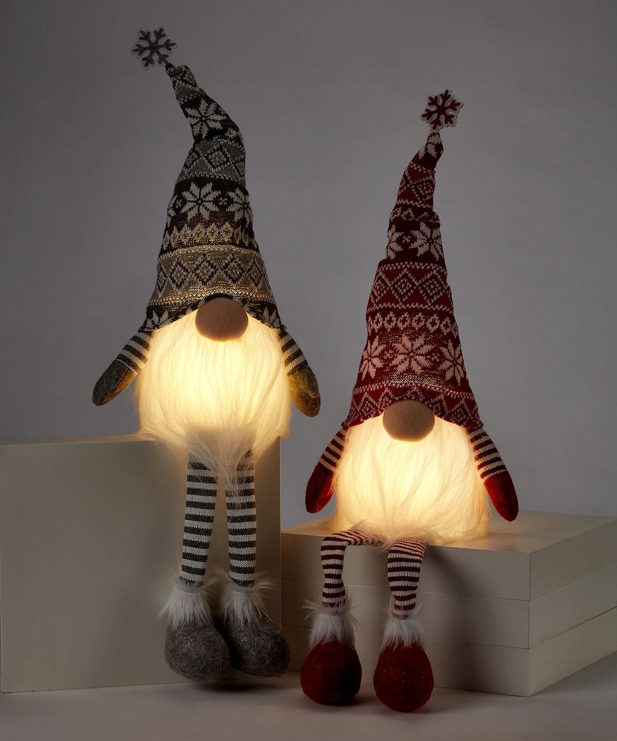 Xmas Giftcraft LED Gnome Shelf Sitter Grey 683972 Xmas Giftcraft LED Gnome Shelf Sitter Grey 683972