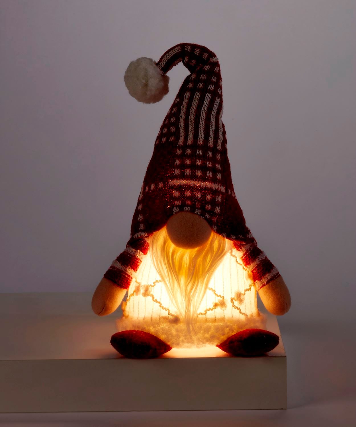 Xmas Giftcraft Sitting Gnome Plush w/Red Hat 683958