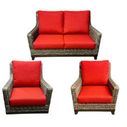 Ratana Boston 3 PC Living Set Spectrum Cherry