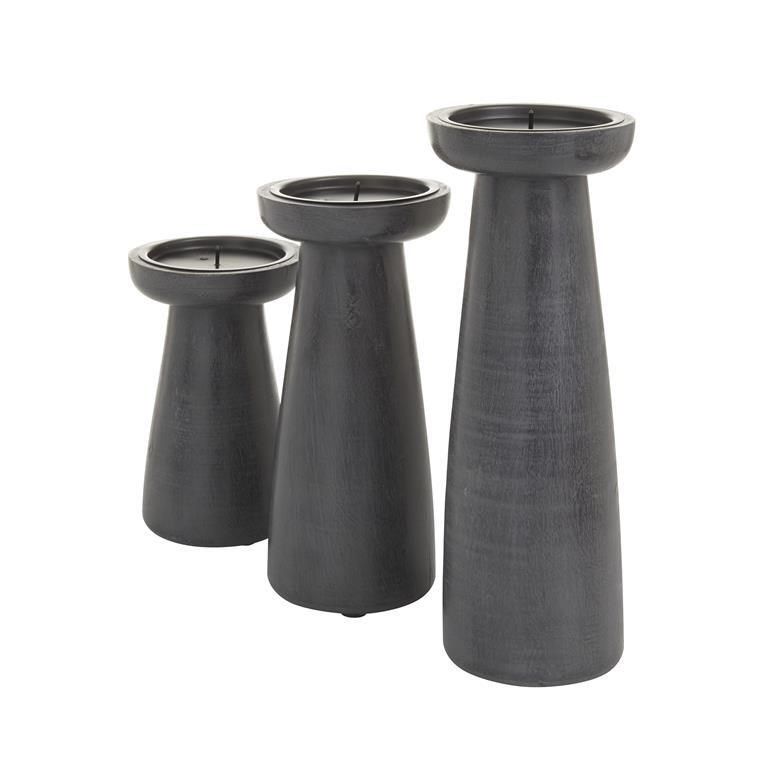 Candle Holder AV Charcoal Lg 1-53582
