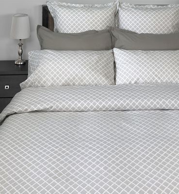 Duvet Cover Cuddledown Georgia Diamond Dove Queen w/ shams