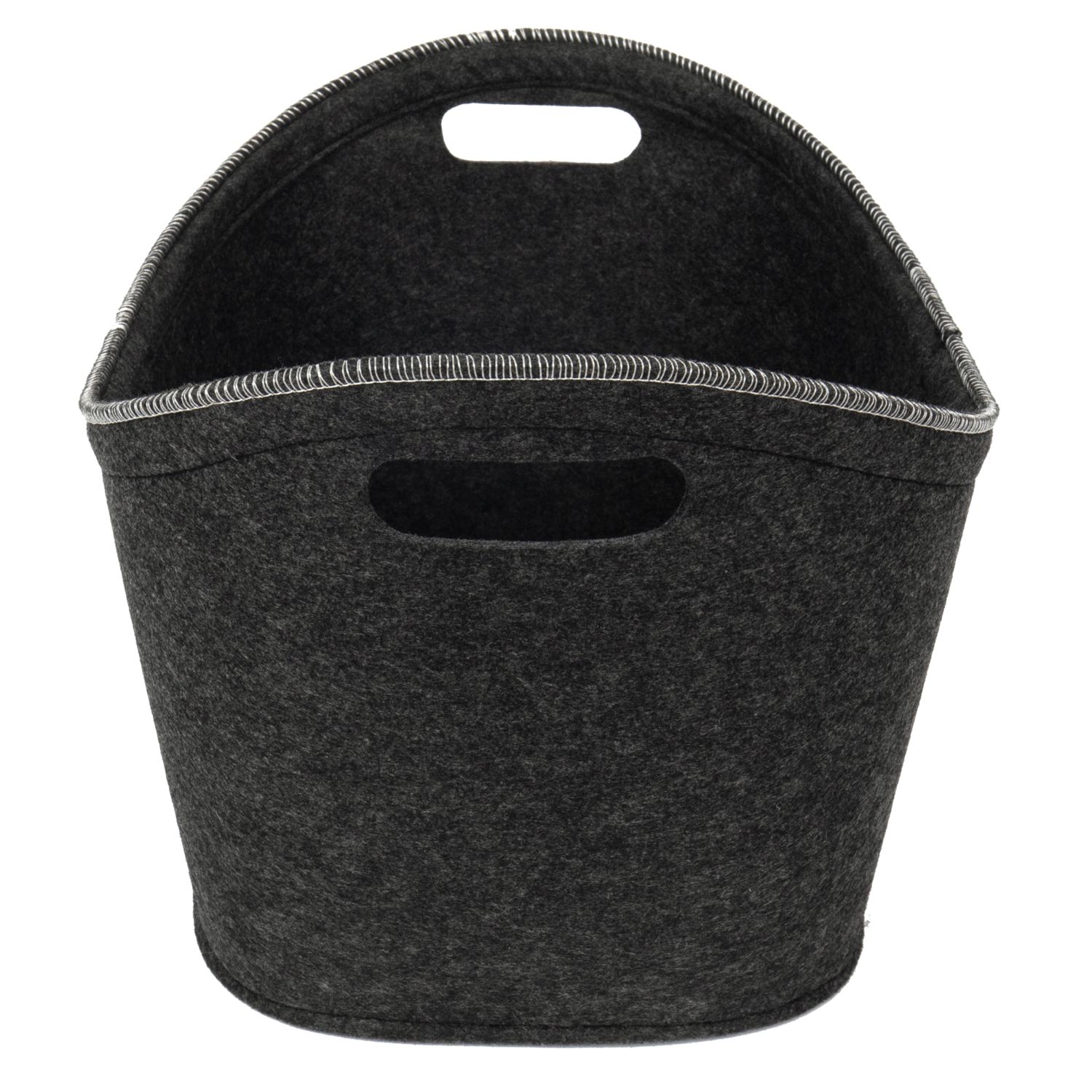 Basket Cathay Felt  Grey W / Handle 20 x 15 x 9 10-2585