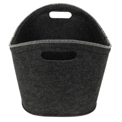 Basket Cathay Felt  Grey W / Handle 20 x 15 x 9 10-2585