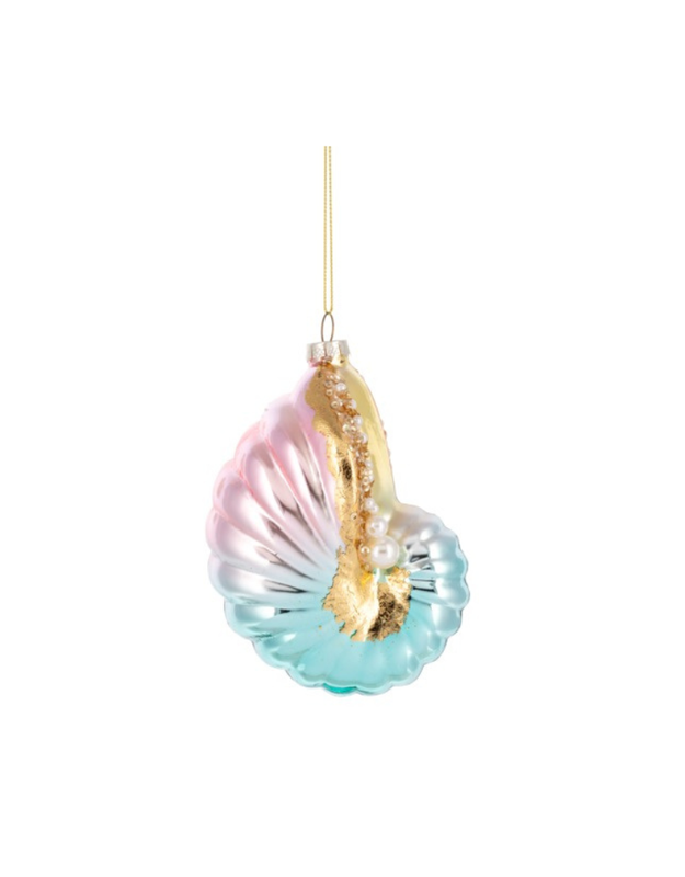 Xmas Ganz Ornament Colourful Seashell MX193920 - 2 Xmas Ganz Ornament Colourful Seashell MX193920 - 2