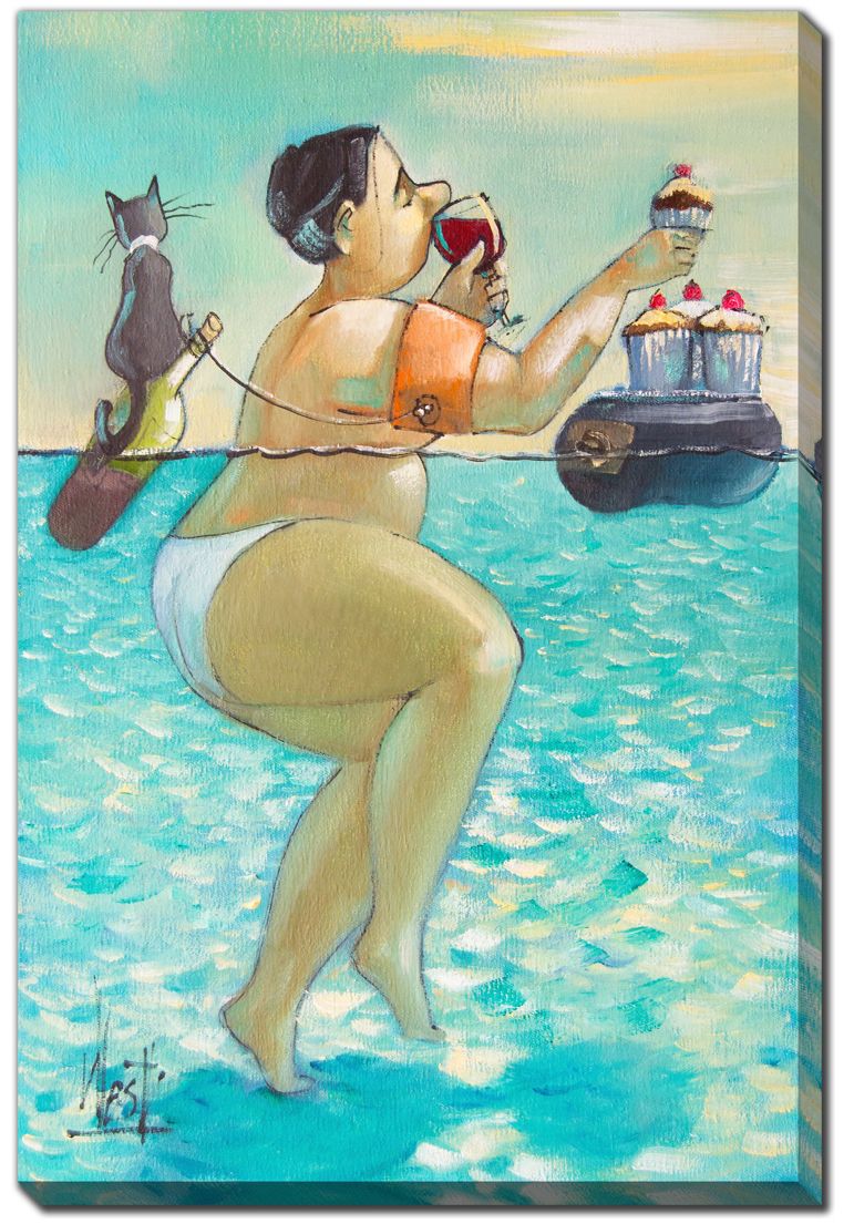 Streamline Art Cupcakes & Wine 16x20