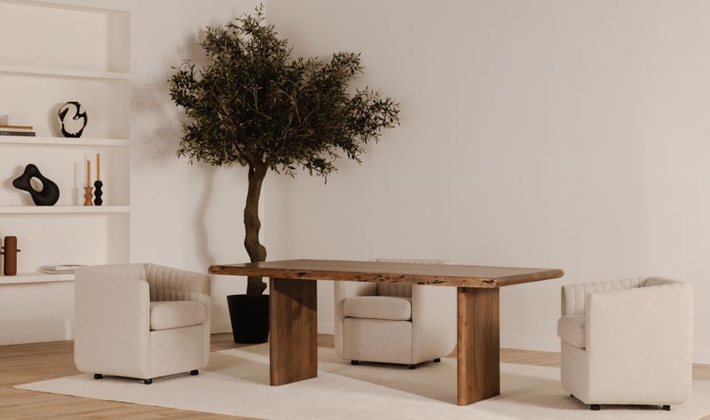 Moes Lila Dining Table Small Brown