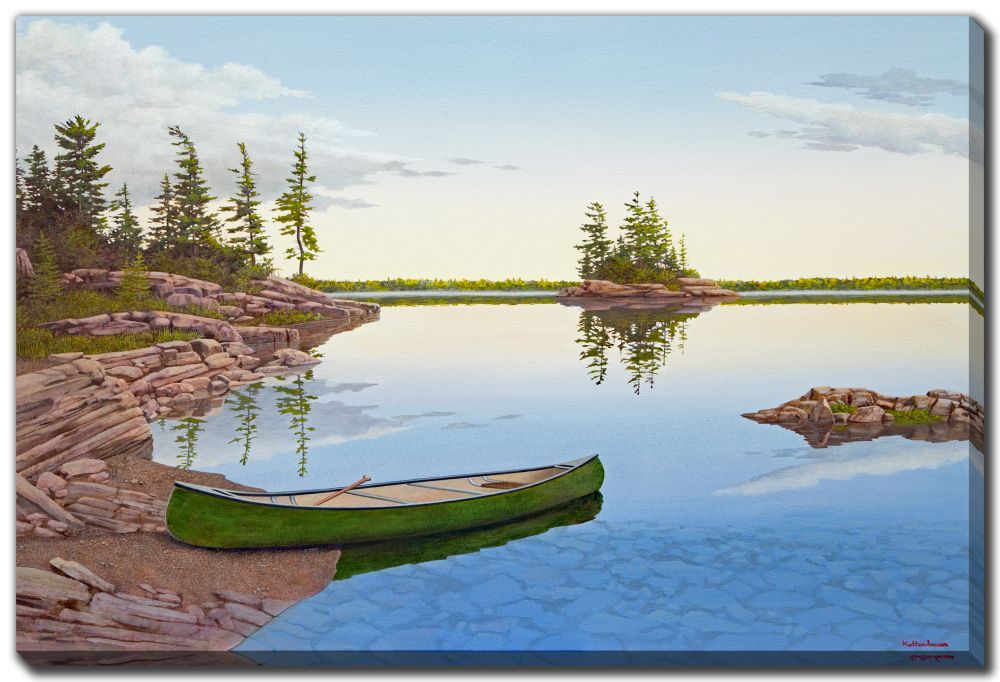 Streamline Art Green Canoe 30x45