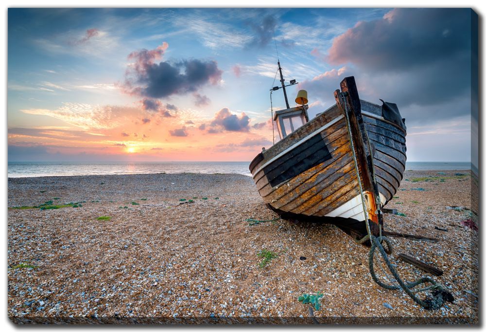 Streamline Art Fishing Boat on Pebble Beach 30x45