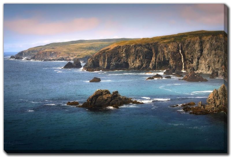 Streamline Art Jagged Rocks Cliffs Water Falls 2 30 x 45 DMG2395-3045