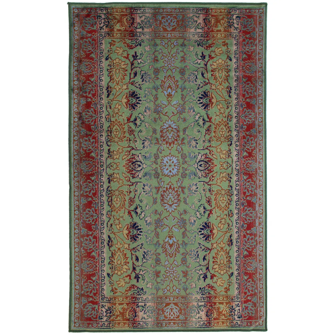 Rugs Avocado Artificial Silk 3 x 5 Floral Multi Green
