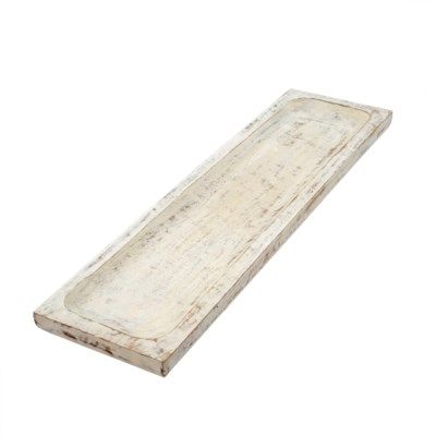 Indaba Whitewashed Wooden Tray 1-3881