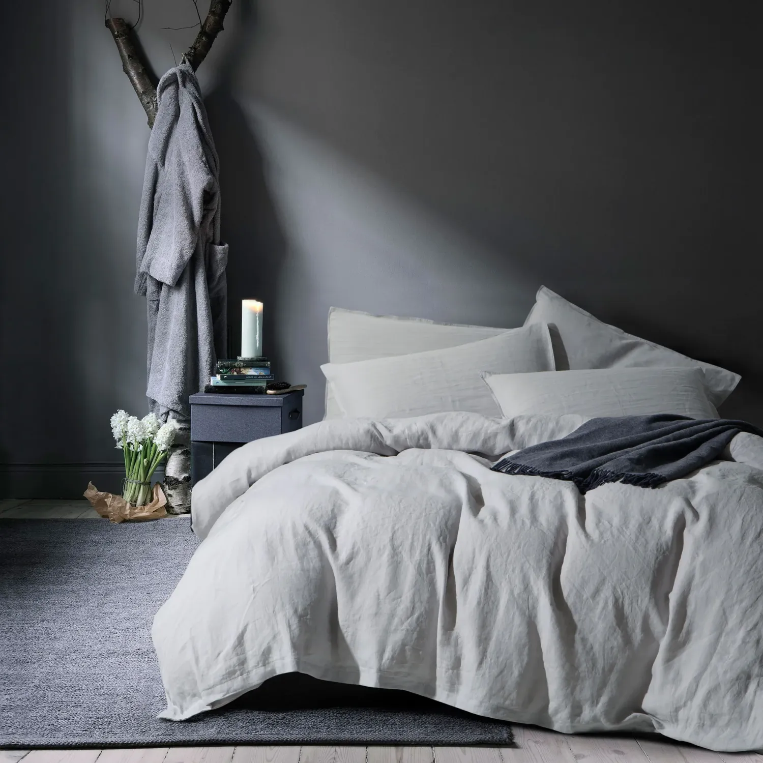 Duvet Cover Daniadown  Linen Quarry Queen w / Pillow Cases