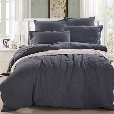 Duvet Cover Daniadown Grey Chambray King w / Pillow Cases