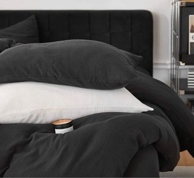 Duvet Cover Livia Nature Black Dbl / Queen w/Pillow Cases