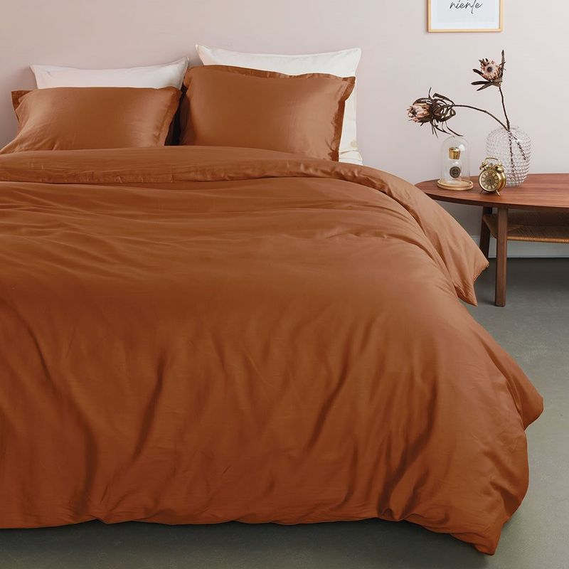 Duvet Cover Brunelli Smoothies Terracotta D/Queen w/ shams