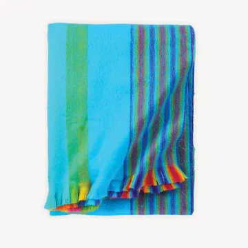 Throw Pokoloko Fringed Tropical Multi Stripe  SB86