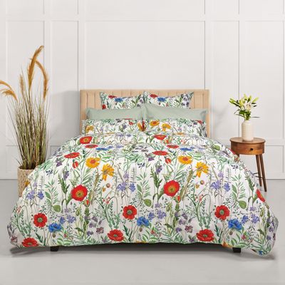 Duvet Cover Cuddledown Bouquet King w/ Print Shams