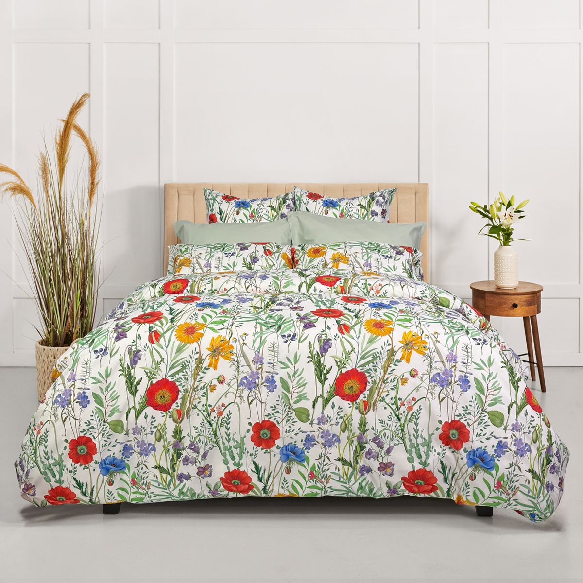 Duvet Cover Cuddledown Bouquet Queen w/ Print Shams
