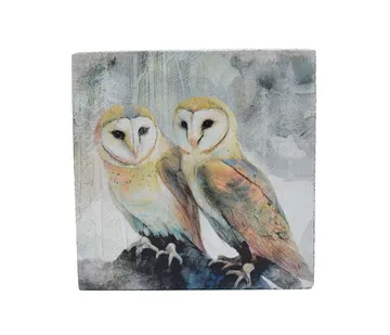 Cedar Mountain Art Block Owls Together