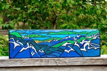 Cedar Mountain Timber Art Abstract Sun Mountains