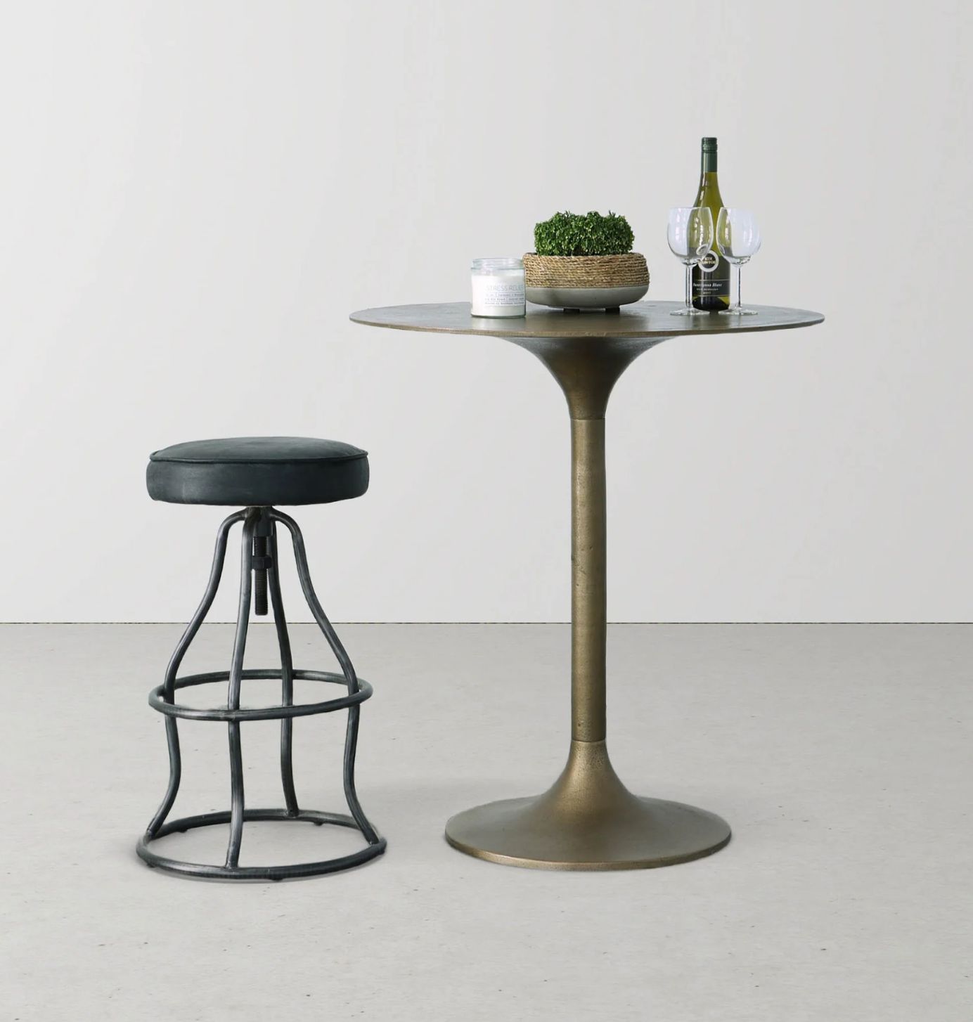 LH Bowie Counter / Bar Stool Distressed Black SBS49-08B