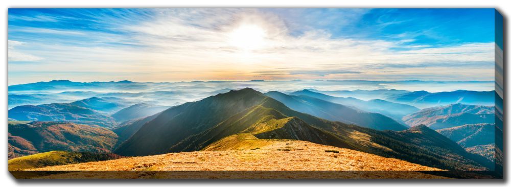Streamline Art Sunlit Peaks & Misty Valleys 20 x 60