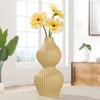 Vase T&T Sophia Yellow Ceramic 10" H 904384B