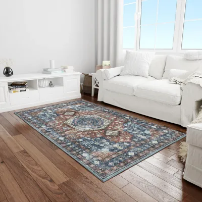 Rugs Avocado 2 x 2'11" Crystal Regalia Burnt Orange / Blue