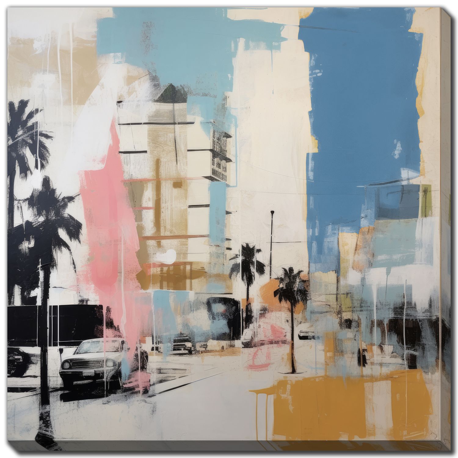 Streamline LA City Collage l 30x30  D3996