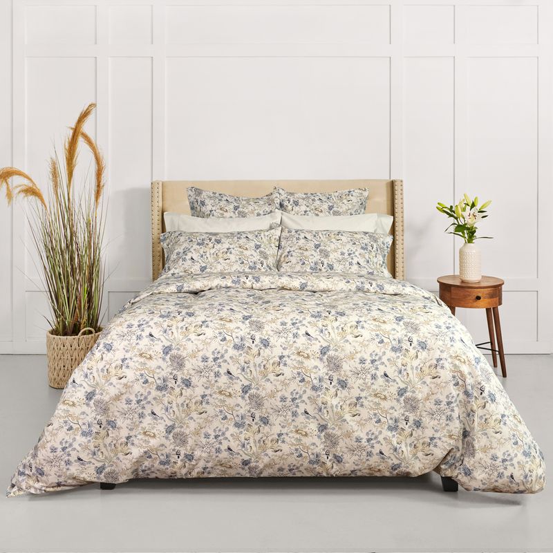 Duvet Cover Cuddledown Blue Bird Queen w/ shams