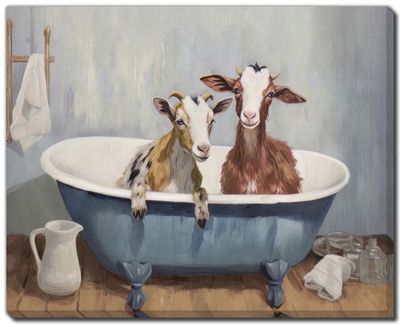 Streamline Art Bathtub Goats l 24 x 30