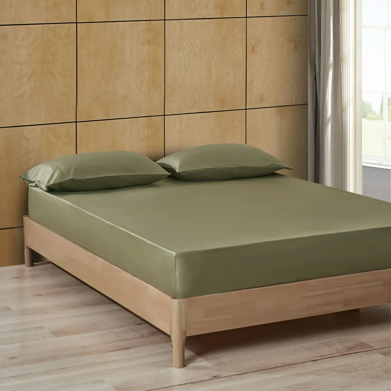 Sheets Daniadown Pima Cotton King Fitted 15” Moss