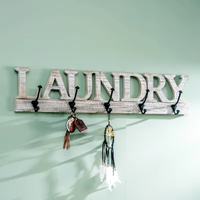 Hook NACH Laundry Wood Rack White VV-22746
