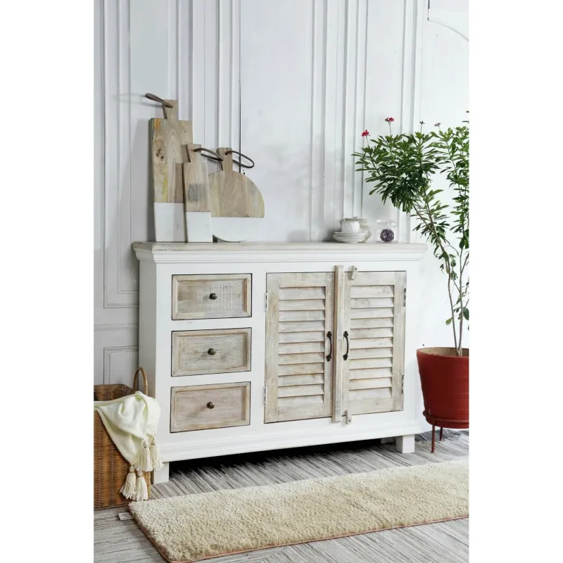 NACH Catalina Mango Sideboard Table Antique White VV-21958