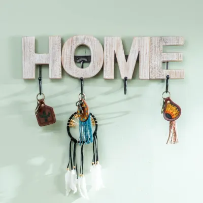 Hook NACH Home Wood Rack White VV-22747