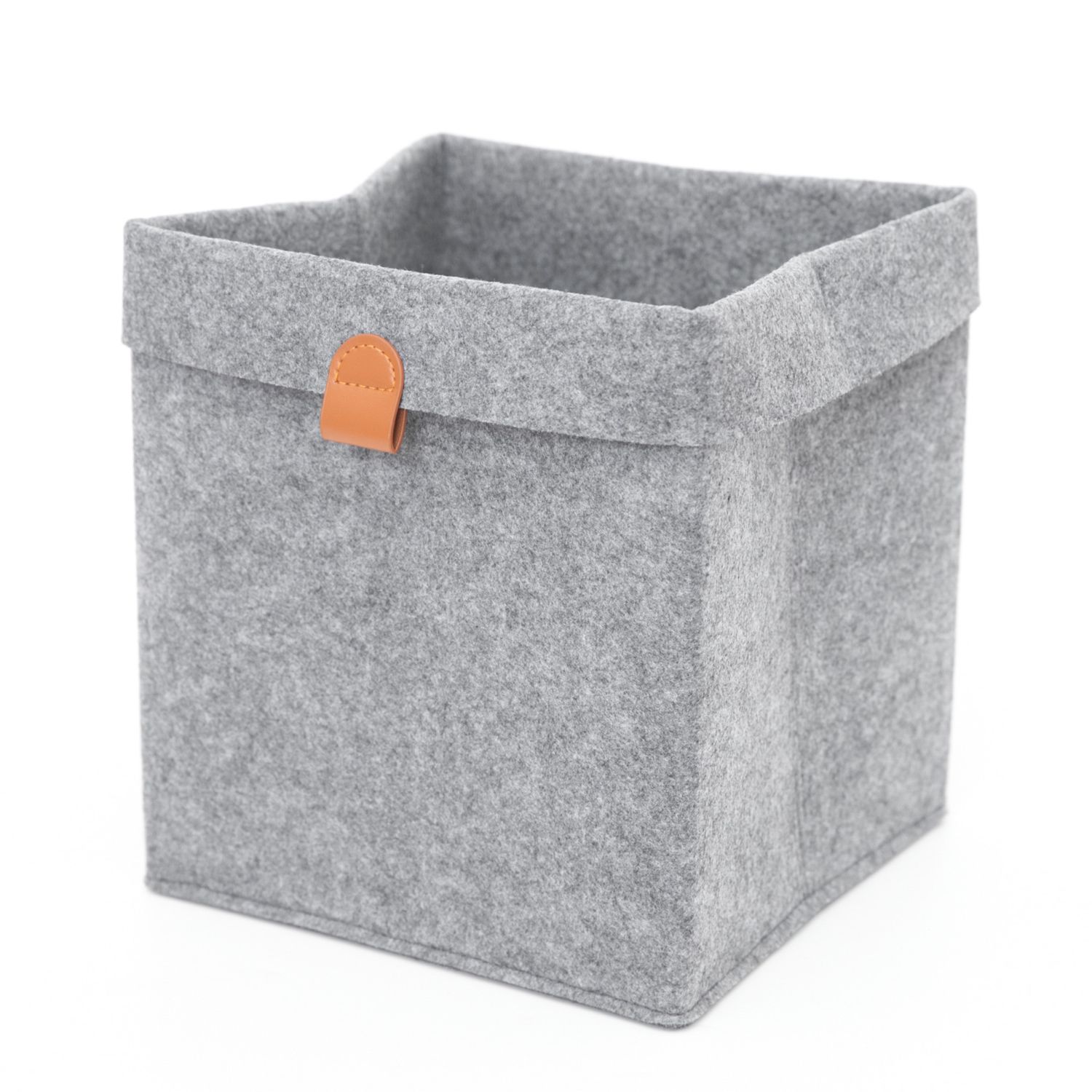 Basket Cathay Felt Grey Fold Sq 10-2631