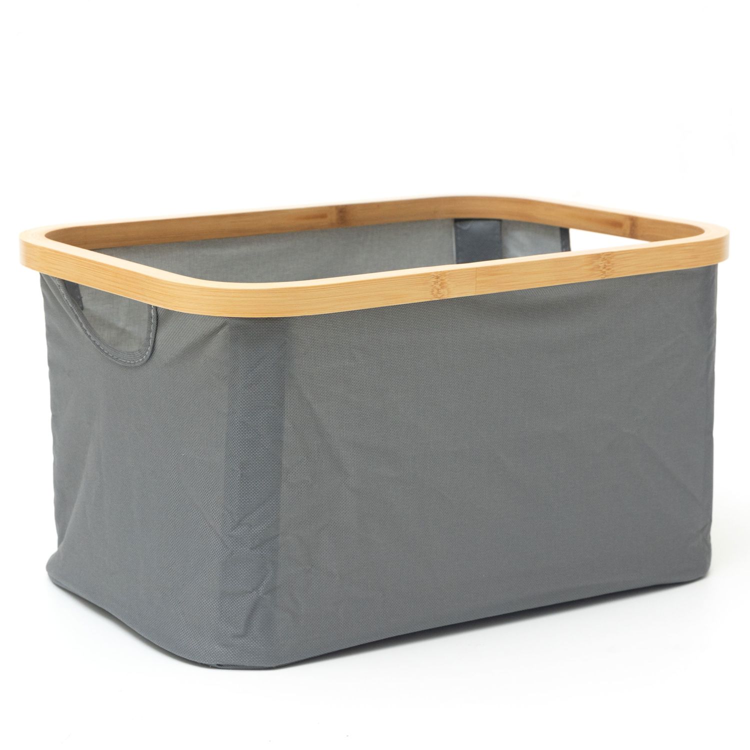 Basket Cathay Bamboo/Fabric KD 15” 23-0175