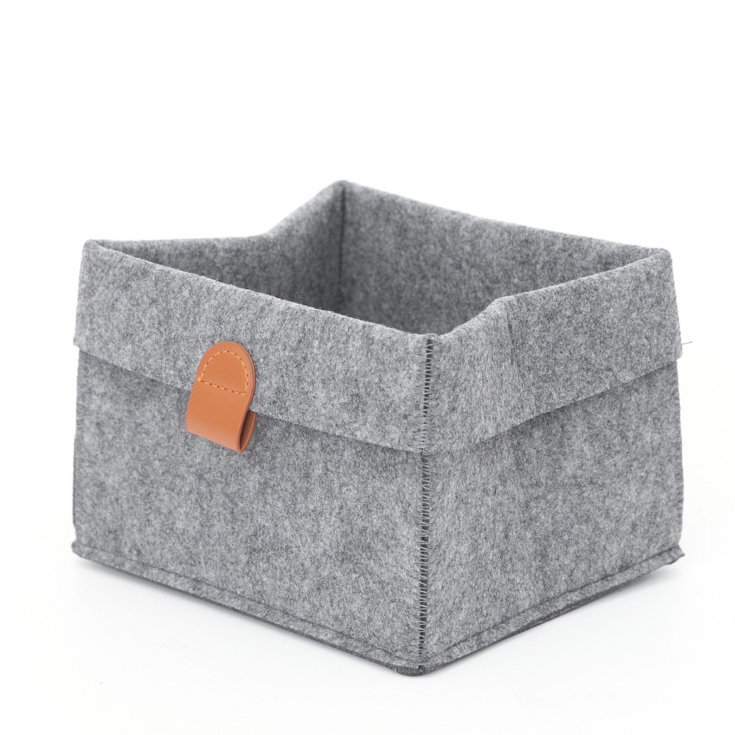 Basket Cathay Felt Grey Fold Rect 10-2629