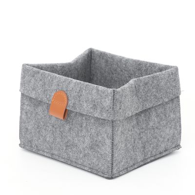 Basket Cathay Felt Grey Fold Rect 10-2629