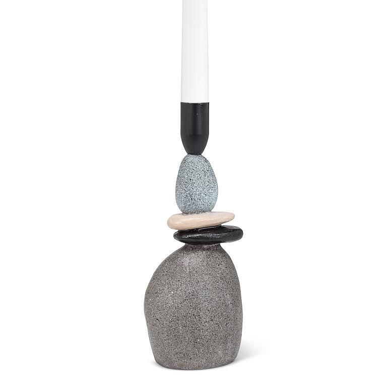 Candle Holder Abbott Stacked Stone LG