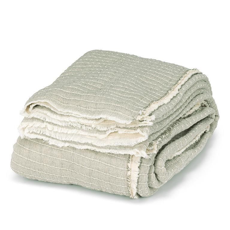 Blanket Abbott Overstitch Green Dbl/Queen