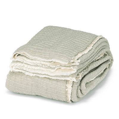 Blanket Abbott Overstitch Green Dbl/Queen