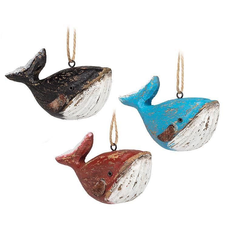 Xmas Abbott Ornament Carved Whale Asst. Xmas Abbott Ornament Carved Whale Asst.