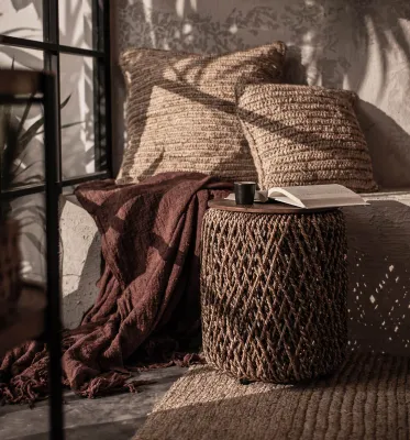 LH D-Bodhi Knut Side Table SM Wood / Ratan DBA98