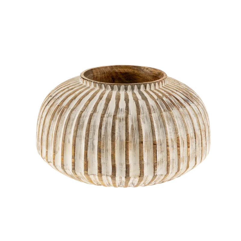 Vase Indaba Esme Carved Wood L 1-1143