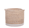 Basket Ganz Round White & Nat Stripe Med CB198019 Basket Ganz Round White & Nat Stripe Med CB198019