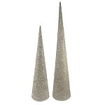 Xmas V&L Glasses Beaded Cone 24” XY4428-01-GD