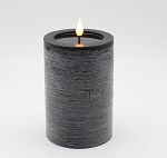 Candle V&L BLK Pillar Med A-A1092-BLK