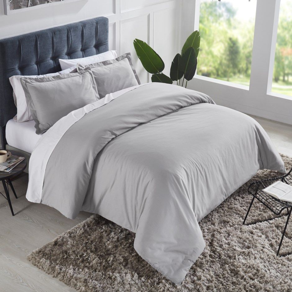 Duvet Cover Fab Styles Cotton Charcoal King 31657