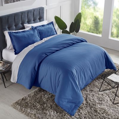 Duvet Cover Fab Styles Cotton Blue King 31655